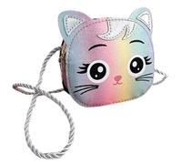 NUSITOU Bolso Bandolera Infantil Diseño de Gato Mini Bolso de Hombro para Niñas Monedero Pequeño de Pu y Tela y Duradero para Uso Diario y Obsequio de Cumpleaños