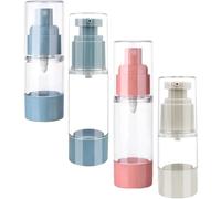 NUSITOU Botellas de Spray Vacías 4 Piezas 30ml y 15ml, Dispensadores de Loción y Spray Airless, Material As Seguro y Ligero, Envases Rellenables para Viaje y Cuidado Color Color Aleatorio