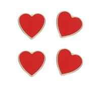 NUSITOU Broche de Aleación Rojo Corazón 4 Piezas para San Valentín, Accesorio de Moda para Ropa y Fiesta, Decoración de Solapa Adecuado para Regalos y Eventos Románticos