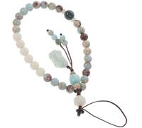 NUSITOU Cadena Telefónica de Piedra Verde Estilo Chino Cuerda Corta para Teléfono Celular, Correa de Muñeca Fácil de Colocar, Adecuado para Regalos Únicos a Familiares y Amigos