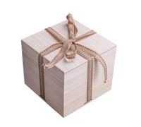 NUSITOU Caja de Embalaje de Madera Cuadrada para Almacenamiento Delicado Tapa, Adecuado para Proteger Artículos Frágiles y Organizar en Espacios Pequeños