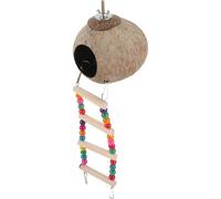 NUSITOU Cama para Pájaros Durmientes de Cáscara de Coco Práctica y Fácil de Transportar, Nido Decorativo para Reptiles Pequeños y Aves en Jaulas de Descanso