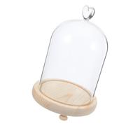 NUSITOU Campana para Protección contra Polvo y Exhibición de Artesanías en Forma de con Base de Madera de en Oficina o Paisajes