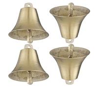 NUSITOU Campanas de Cobre para Ganado 4 Piezas, Campana Antirrobo Pequeña para Ovejas y Cabras, Cencerros Colgantes Retro para Granja y Decoración Hogareña