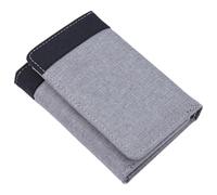 NUSITOU Cartera Pequeña para Hombre de Lona Gris, Billetera Corta Plegable Tipo Tri-Fold, Tarjetero Resistente Compartimentos Múltiples para Tarjetas, Adecuado para Uso Diario y Viajes