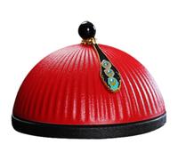 NUSITOU Cenicero de Cerámica Tapa Estilo Sombrero Oficial, Decoración Creativa para Escritorio, Cenicero de Mesa Rojo, Contenedor Decorativo y Funcional para Hogar y Oficina
