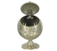 NUSITOU Cenicero Vintage con Tapa Antigolpes de Forma de Globo Terráqueo para Oficina y Hogar Decoración Retro Resistente al Viento Recipiente de Almacenamiento de Ceniza para Escritorio