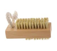 NUSITOU Cepillo para Uñas de Doble Cara de Madera Natural Fibras Suaves de Sisal y Bambú, Tamaño Compacto, para Limpieza Eficaz de Manos y Pies, Cepillo de Manicura Portátil