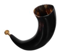 NUSITOU Cuerno Vikingo de Cosplay de Cuerno de Buey Natural, 30-35 Cm, Accesorio para Disfraces de Pirata y Vikingos, Instrumento de Viento para Fiestas Temáticas al Aire Libre, Halloween