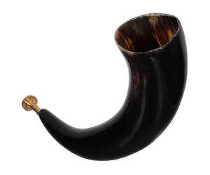 NUSITOU Cuerno Vikingo de Cosplay de Cuerno de Buey Natural, 30-35 Cm, Accesorio para Disfraces de Pirata y Vikingos, Instrumento de Viento para Fiestas Temáticas al Aire Libre, Halloween