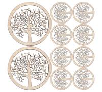 NUSITOU de Rodajas de Madera Redondas Superficie Lisa Diseño Árbol Vida 10 Piezas y Material Sintético Adecuado para Proyectos Artísticos para Manualidades