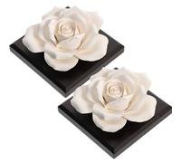 NUSITOU Difusor de Perfume de Cerámica Forma de Rosa para Coche, 2 Piezas, Ligero y Decorativo, Adecuado para Ambientar el Interior y Refrescar el Aire