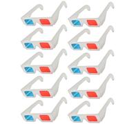 NUSITOU Gafas 3D Diseño Portátil y Confiable para Ver Películas de Papel Rojas y Azules 10 Ideales para DVDs y Videos