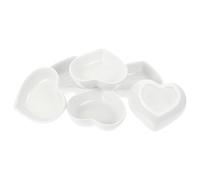 NUSITOU Juego de 6 Platos Pequeños para Salsa Forma de Corazón, Cerámica de Color Claro Estilo Japonés, Adecuado para Hoteles y Decoración de Mesa Reutilizable