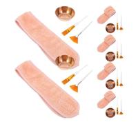 NUSITOU Juego de Suministros Faciales para Esteticistas, Kit de Cuidado Facial Cuenco de Mezcla Rosa Dorado y Diadema de Belleza para Spa y Cuidado Piel en Casa