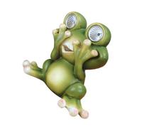 NUSITOU Lámpara Solar Nocturna de Resina Diseño de Rana Caricatura, Luz Decorativa para Jardín y Césped, Adorno Resistente para Exteriores, Adecuado para Patio y Decoración al Aire Libre
