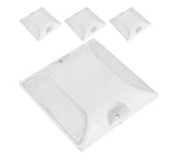 NUSITOU Marcadores Reflectantes de Pavimento Blancos para Cruces Peatonales y Garajes, de Plástico Resistente al Clima, Instalación Fácil, Paquete de 4 Piezas