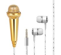 NUSITOU Micrófono Portátil Miniatura para Cantar con Cable Compatible con Smartphones Tablets y Ordenadores Micrófono Profesional Ligero para Grabación y Karaoke Casa