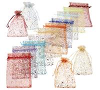 NUSITOU Organza Cordón Material Organza, Fácil Apertura y Cierre 100 Bolsas Pequeñas para Maquillaje y Joyas Ideales para Bodas y Ocasiones Obsequios