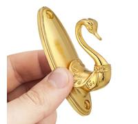 NUSITOU Par de Ganchos para Cortinas de Aleación de Aluminio Dorados Estilo Cisne Vintage, Fáciles de Instalar y Quitar, Montados en Muro para Decoración y Sujeción