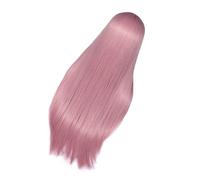 NUSITOU Peluca Larga y Recta Rosa Pastel para Mujer y Niña, Peluca Sintética de Alta Densidad, Resistente al Calor, Natural Olores, Adecuado para Cosplay, Fiestas y Uso Diario