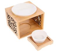 NUSITOU Portavelas de Madera Varios Estilos Diseño Simple para Decoración del Hogar Bandeja de Cerámica para Difusión de Aroma y Quemador de Cera Aromática, Capacidad Varios Estilos