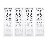 NUSITOU Póster de Optometría para Pared Gráfico Visual Estándar de 4 Piezas, Material Pvc y Ecológico para Prueba Vista en Dormitorio o Comedor