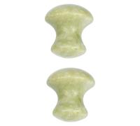 NUSITOU Rodillo Facial Gua Sha de Jade en Forma de Hongo 2 Piezas, Herramienta de Masaje y Cuidado Piel del Rostro, Masajeador para Ojos y Cuello, Color Verde