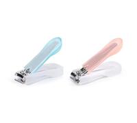 NUSITOU Set de Manicura 2 Cortaúñas de Acero al Carbono Funda Protectora para Hombres y Mujeres, Diseño Antisalpicaduras y Corte Rápido de Uñas Color Aleatorio