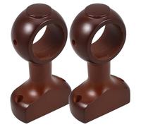 NUSITOU Soportes de Barra de Cortina de Madera, 2 Unidades, Color Café Oscuro, para Montaje en Pared o Techo, Base Fija y Diseño Decorativo, Soporte para Barra Simple y Doble, Adecuado