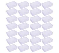 NUSITOU Tapa y Cierre Pequeño de Plástico Transparente Rectangulares 30 Cajas Pequeñas Organizadores Apilables para Maquillaje y Medicinas en Armarios y Cajones