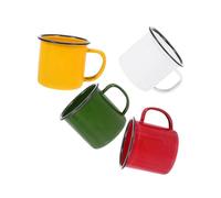 NUSITOU Tazas de Esmaltadas Vintage 4 Piezas (,) para Camping y Oficina, Tazas de Esmalte Resistentes para Té y Agua, Juego Retro Multifuncional para Hogar y Exteriores