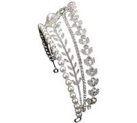 NUSITOU Tiara de Aleación Imitación de Gemas E Nupcial Perlas de Boda Zinc Diseño Elegante para Mujer en Bodas y Fiestas