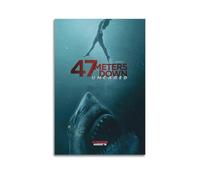 NUSLNG Póster artístico de 47 metros hacia abajo, decoración de habitación, decoración estética de dormitorio, póster de lienzo para dormitorio, 20 x 30 cm, estilo sin marco