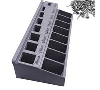 Nut And Bolt Organizer, Tool Compartment Tray, 6.93x2.87x1.26 inches Portable Screw Sorter, Workshop Sorting Tray, Precise Storage Case for Garage Workshop Toolbox Cabinet