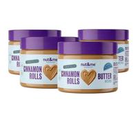 nut&me Crema Cinnamon Roll 1 kg | Hecha con nuez pecana, almendra, dátil, canela, jengibre | Sin gluten, lactosa ni azúcares añadidos | Vegana y Cremosa | Pack 4 x 250 gr