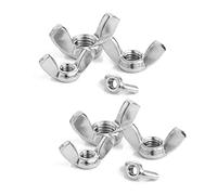 Nut wing nuts,fasteners,Stainless Steel/Zinc Plated Wing Nuts Hand Tighten Nut 10pcs Wing Nuts(Stainless,M12)(Zinc Plated,M6)
