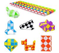Nutabevr 12 Piezas de 24 Blocs Juguetes de Rompecabezas de Puzzle Serpiente Magica Snake Cubo, Mini MáGico De Serpiente,Magic Snakes Twist Toy,para Regalos de cumpleaños,Regalos para Invitados
