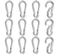 Nutabevr 12 Piezas Mosquetones Pequeños Mini, Cojinete de Carga Seguro 36KG, Gancho de Cierre Resorte, para Llaveros, Mochila,Correa para Perros, Acampadas, Pesca, Senderismo