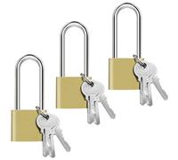 Nutabevr 3 Piezas 32mm Candado llave de arco largo, Candado seguridad con 9 llaves, Portátil Candado Taquilla Gimnasio, Para exterior e interior,armarios,maletas,Candados Bicicletas,Puertas y Ventanas