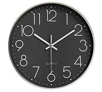Nutabevr 30 cm diámetro Reloj de Pared, Estilo Moderno Movimiento de Cuarzo silencioso, Reloj de Pared con números et Funciona con Pilas, para Sala de Estar, Cocina, Oficina, Dormitorio,Bar, Escuela