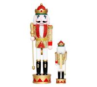 Nutcracker Figures, 14 Inch Christmas Holiday Figures For Shelf, Wooden King Nutcracker Tabletop Ornament, Home Seasonal Decor, Cabinet Dinner Table Kitchen Bedroom Living Room Party Decoration