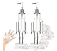 Nutcracker Soap Dispenser, Acrylic Nutcracker Soap Dispenser Clear for Christmas Bathroom & Kitchen, Refillable Holiday Hand Soap Bottle with Festive Countertop Decor Gift Design (2pcs)