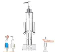 Nutcracker Soap Dispenser, Clear Acrylic Nutcracker Soap Dispenser, Refillable Christmas Hand Soaps Bottle, for Christmas Bathroom & Kitchen Decor (1Pcs)