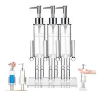 Nutcracker Soap Dispenser, Clear Acrylic Nutcracker Soap Dispenser, Refillable Christmas Hand Soaps Bottle, for Christmas Bathroom & Kitchen Decor (3Pcs)