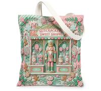 Nutcracker Sweet Shoppe - Bolsa de lona con temática navideña de 13 x 15 | Galleta de jengibre, tema de tienda de dulces, paleta de invierno pastel, estética vintage de tienda