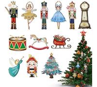 Nutcracker Tree Ornaments, Wooden Christmas Tree Hangable Decoration, Holiday Decoration, Decorative Ornament For Home, Tree Ornaments For Christmas, Christmas Tree Hanging Ornaments