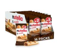 Nutella B-Ready - Barras de oblea, barra para untar avellana, 43.94 g cada | Golosinas para aperitivos, barras de obleas dulces, cacao y avellanas para untar, golosinas envueltas individualmente