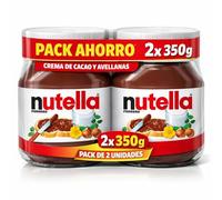 Nutella Original para untar, Crema de Cacao con Avellanas Ferrero, Tarro de Nutella, Ideal para Desayunos, Meriendas y Recetas Dulces, Hecha en Italiam, Pack ahorro, Contiene 2 botes de 350 gr