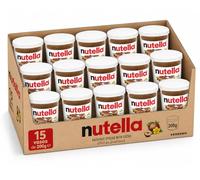 Nutella Vasos 200g - Pack de 15 Vasos Individuales | Crema de Cacao y Avellanas Ferrero | Untable para Desayunos, Postres y Snacks | Formato Ahorro 3kg Total